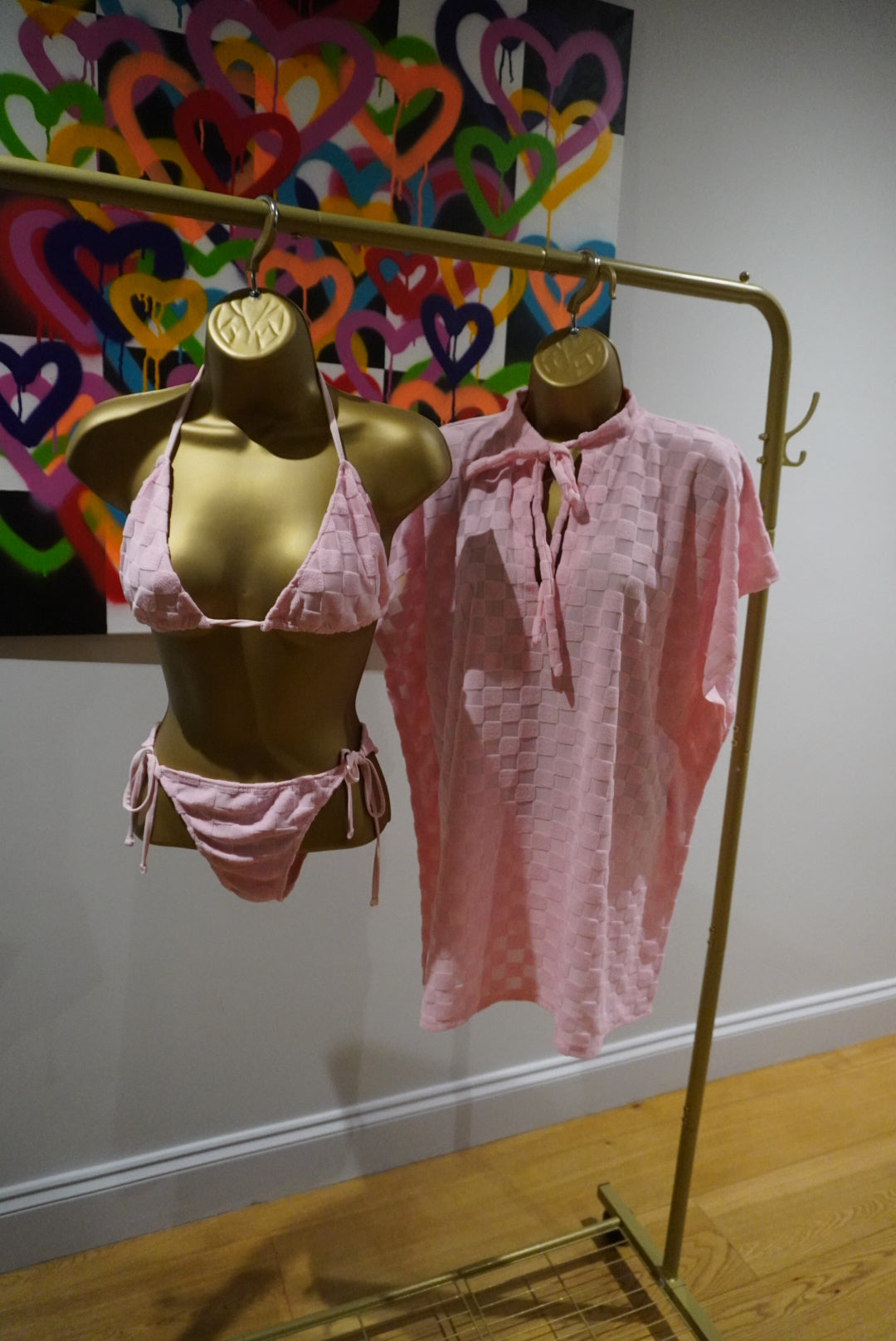 Ibiza Towelling Set- Coverup and Bikini - Pink