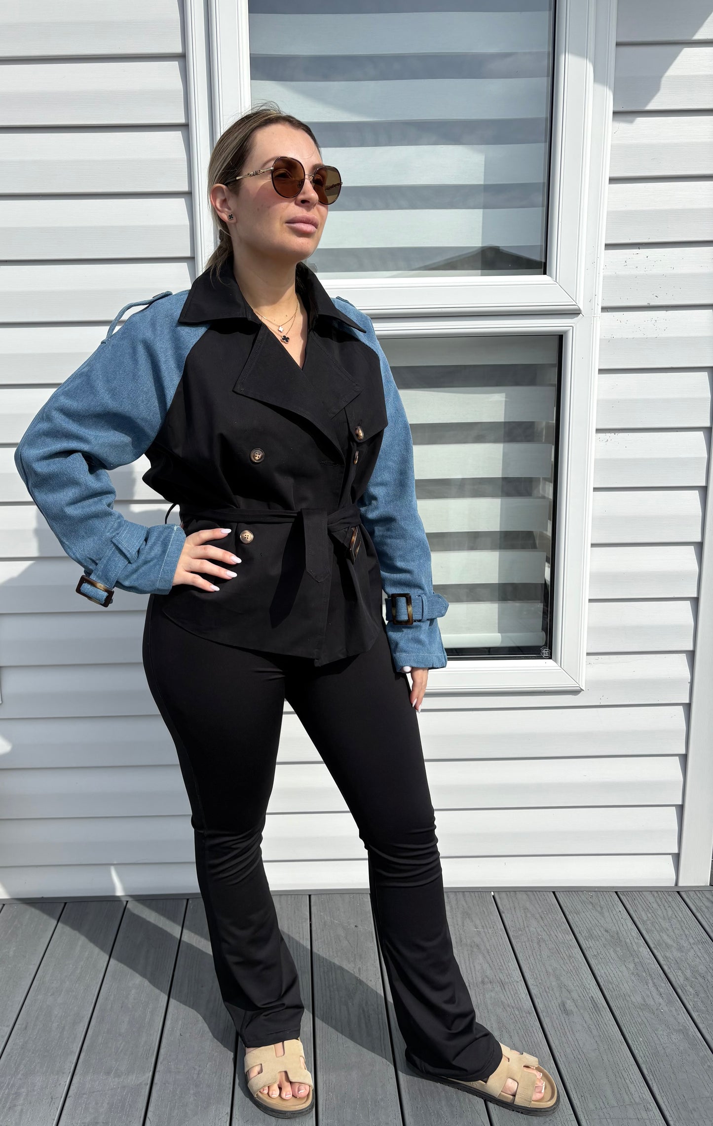 Ava Jacket with Jean arms- black