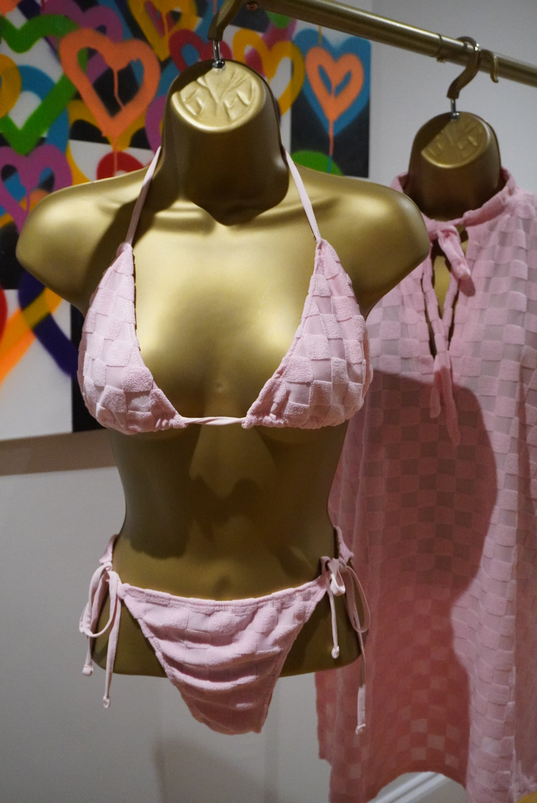 Ibiza Towelling Set- Coverup and Bikini - Pink