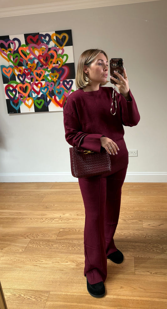 NELLY Premium Knitwear- Burgundy