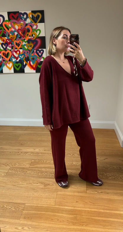 SOPHIE Premium Knitwear Burgundy