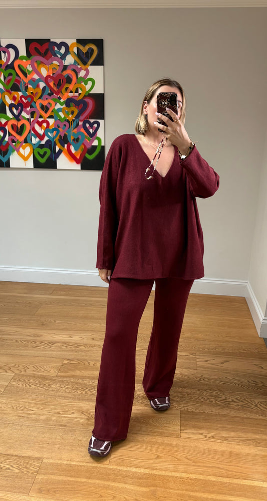 SOPHIE Premium Knitwear Burgundy